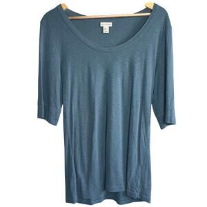 Mercer & Madison Women’s XL Blue Scoop Neck Half Sleeve Top